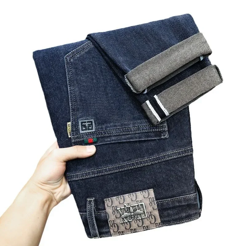 

Gentleman Jeans Thick Fashion Brand 2024 New Loose Straight Leg Black Casual Long Pants Spring and Autumn Adult Man Men's