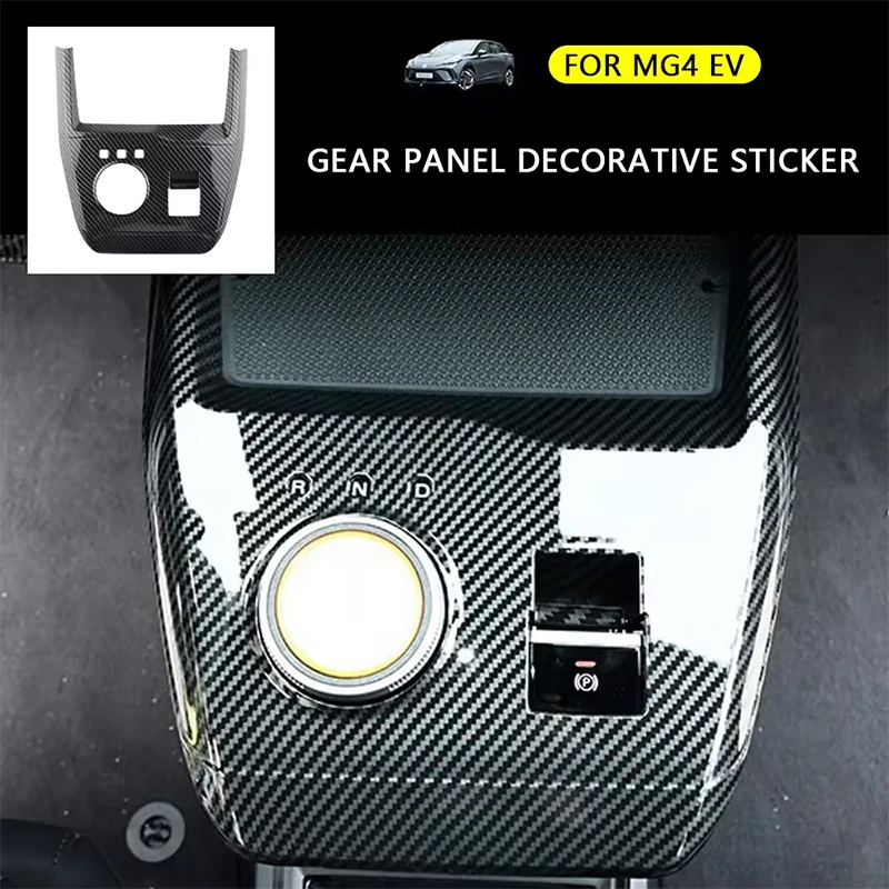 

R/LHD For MG 4 MG4 EV Mulan 2023 2024 Carbon Fiber Car Gear Shifts Panel Center Console Cover Trims Frame Sticker Compatible