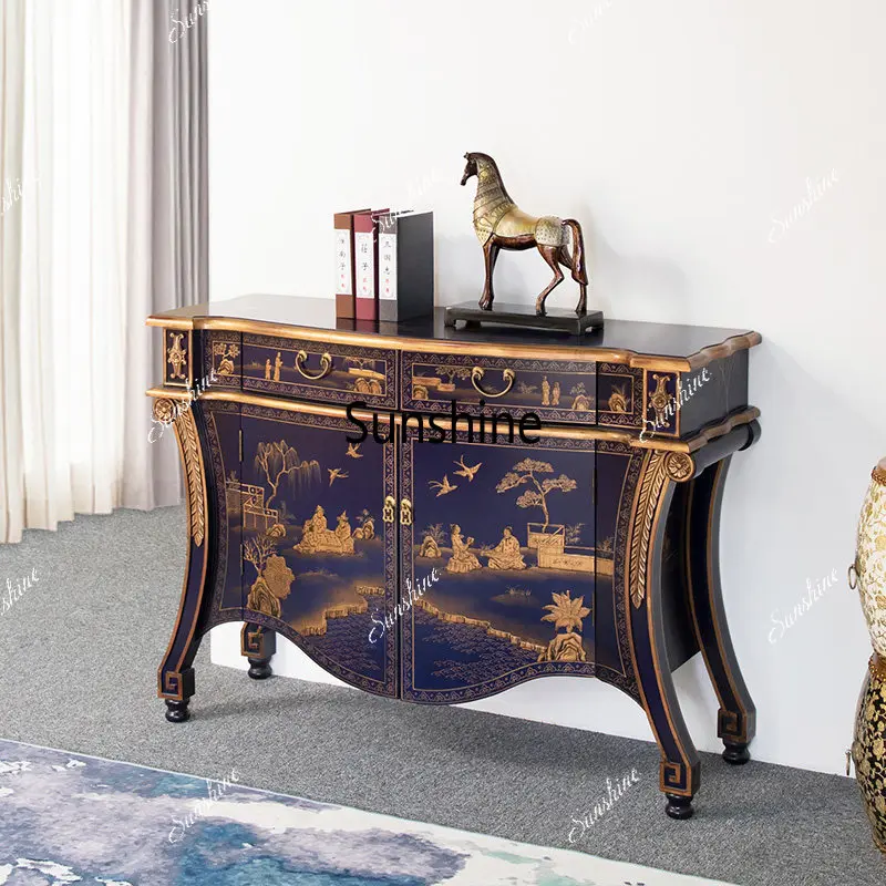 New Chinese style entrance hall entrance cabinet, living room storage locker, bedroom corridor cabinet
