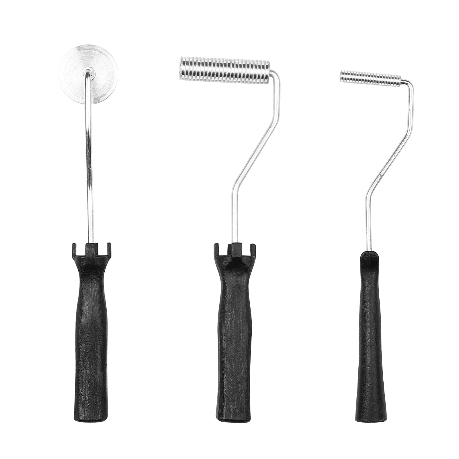 3Pcs Fiberglass Roller Tools Kit Black Sliver Aluminum Alloy ABS Fiberglass Bubble Paddle Tool Laminating Paint Roller Kit
