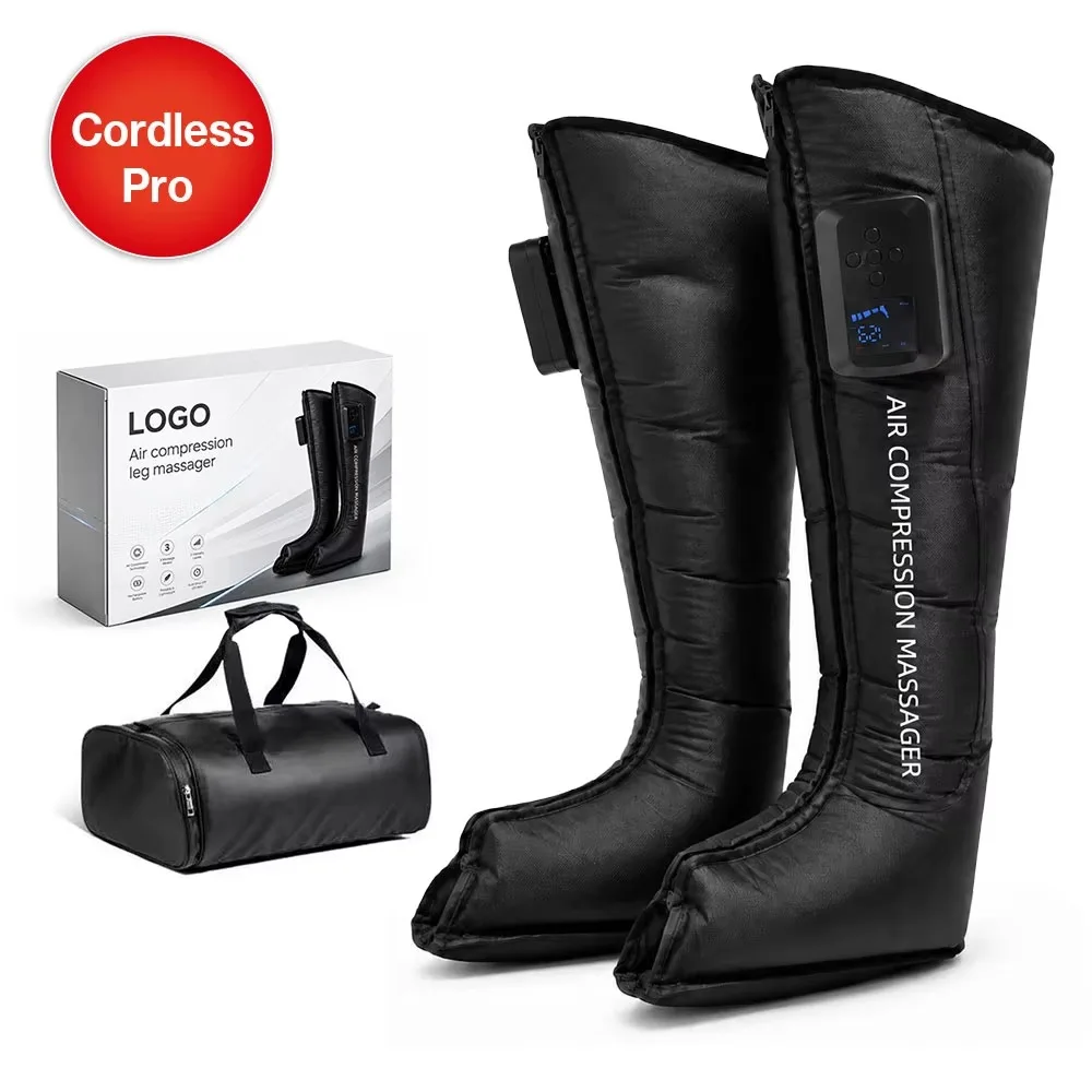 Customized 510k Air Compression Therapy Legs Compression Boots 4 Chamber Wireless Portable Leg Massager
