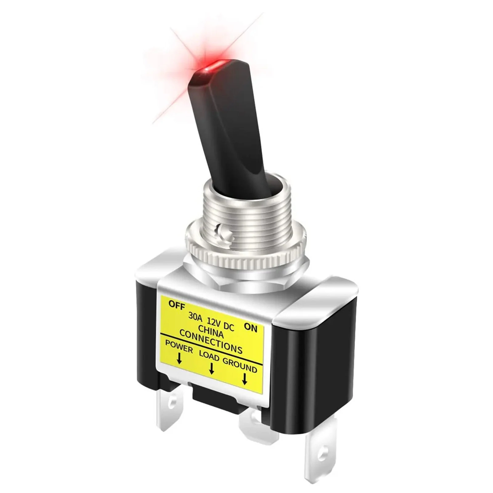12 Volt 30 Amp Car Turn Switch with LED ASW-07D-2 SPST On/Off Switch 2 Position 3 Pin for Automotive and Industrial Use