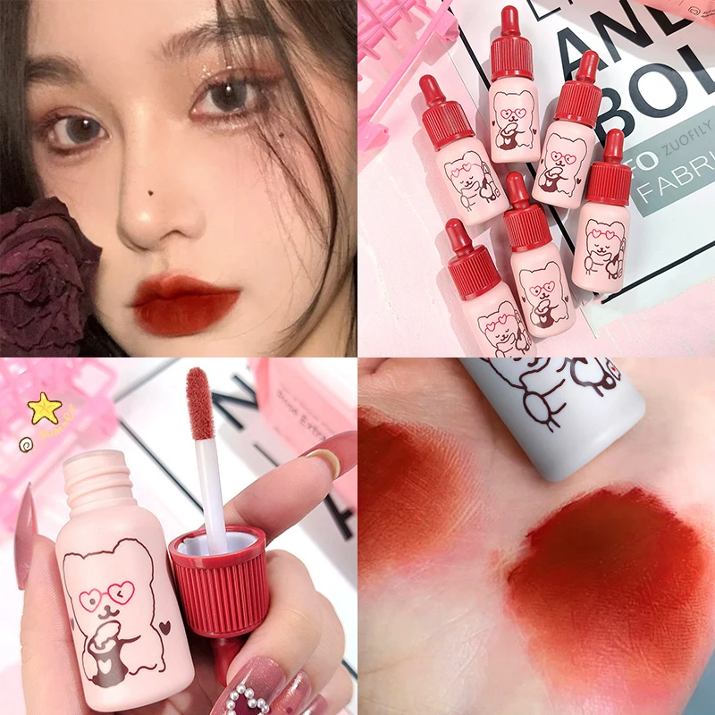 New Milk Tube Lip Glaze Girl's Velvet Matte Lipstick Long-lasting Non-stick Cup Lip Gloss Makeup Small Bottle Lip Tint Cosmetic