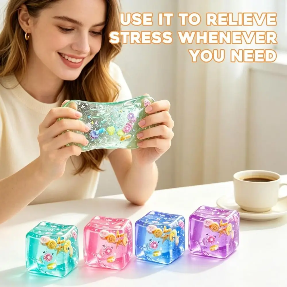 TPR Ocean Sensory Fidget Toy Cartoon Design Squeeze Relax Stress Balls Table Decoration Star Shell Blue Stress Relief Tool