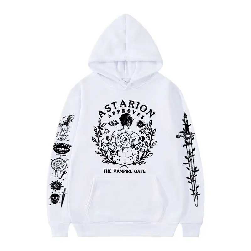

Популярные винтажные толстовки Astarion Baldurs Gate 3 для девочек и ужина для мужчин и женщин, флисовая толстовка с длинными рукавами, готическая трендовая крутая толстовка Y2K