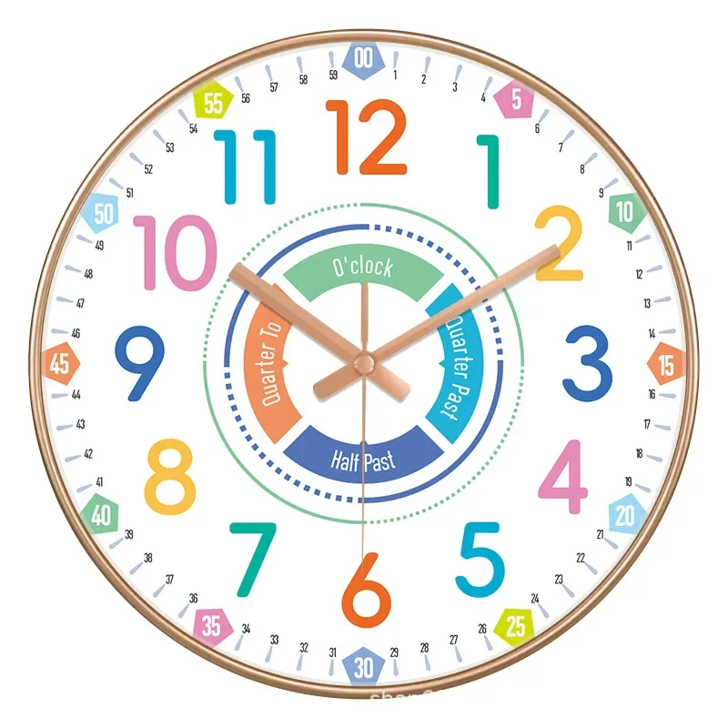 Early Childhood Education Children's Learning Wall Clock Cartoon Clock Children's Room Decoration Gift Classroom Wall Clock
