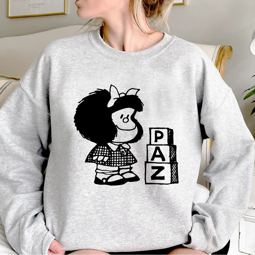 Mafalda hoodie funny clothes for teens graphic comfortable patterned girl sweatshirts soft fabric graphic manga youthful