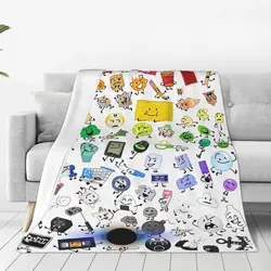BFDI Inanimate Insanity Flannel Blanket Super Warm Throw Blanket for Couch Chair Airplane Travel Comfortable Bedspread Sofa Bed