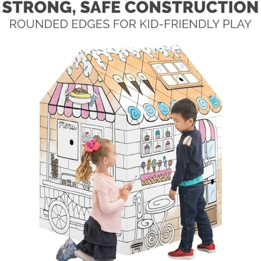 صندوق المصرفيين في اللعب الملون في Treats N' Eats Playhouse Cardboard Playhouse وأنشطة حرفية بالحجم الطبيعي للعائلات #6