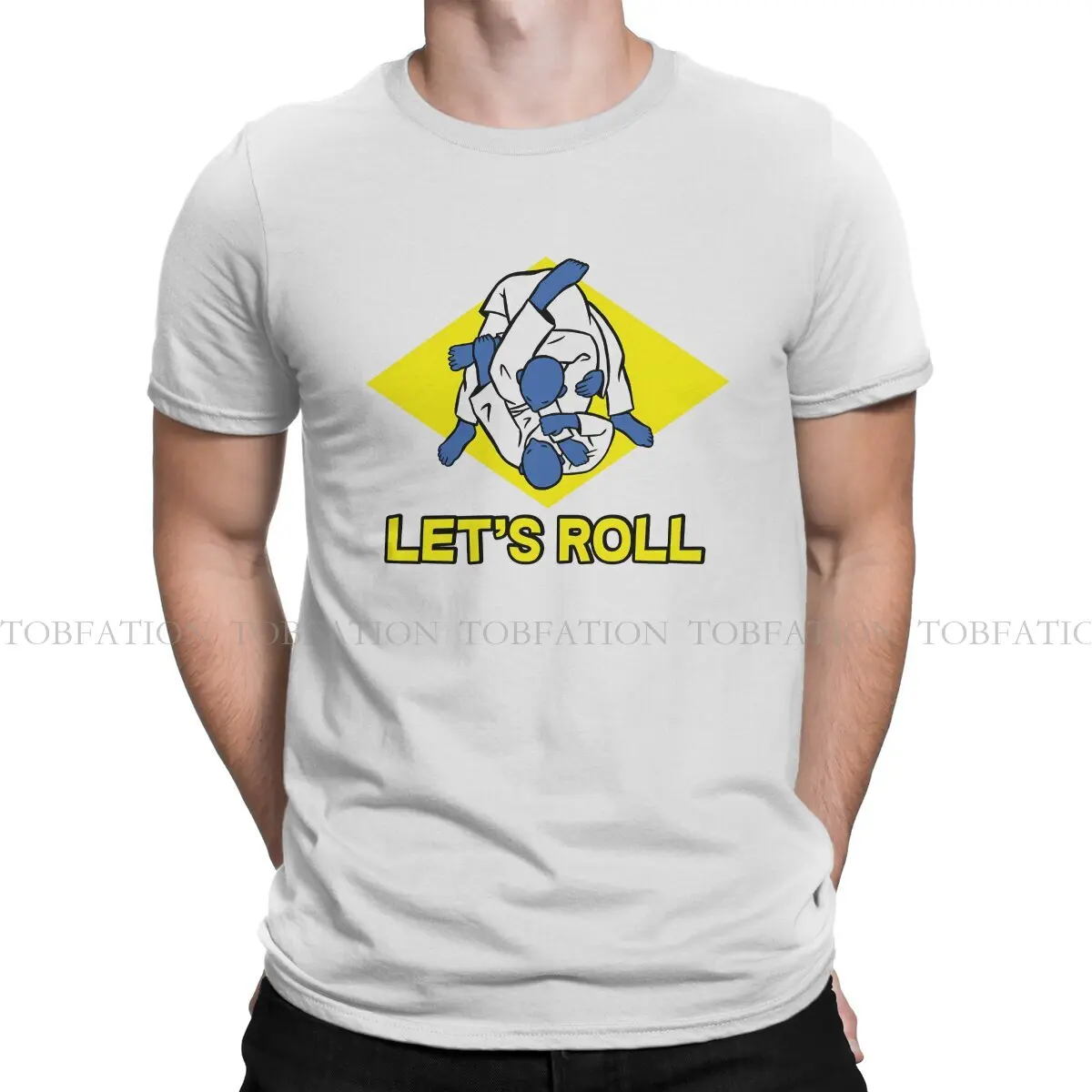 Kungfu TShirt for Men Brazilian Jiu Jitsu Let's Roll Basic Leisure Tee T Shirt High Quality Trendy Loose