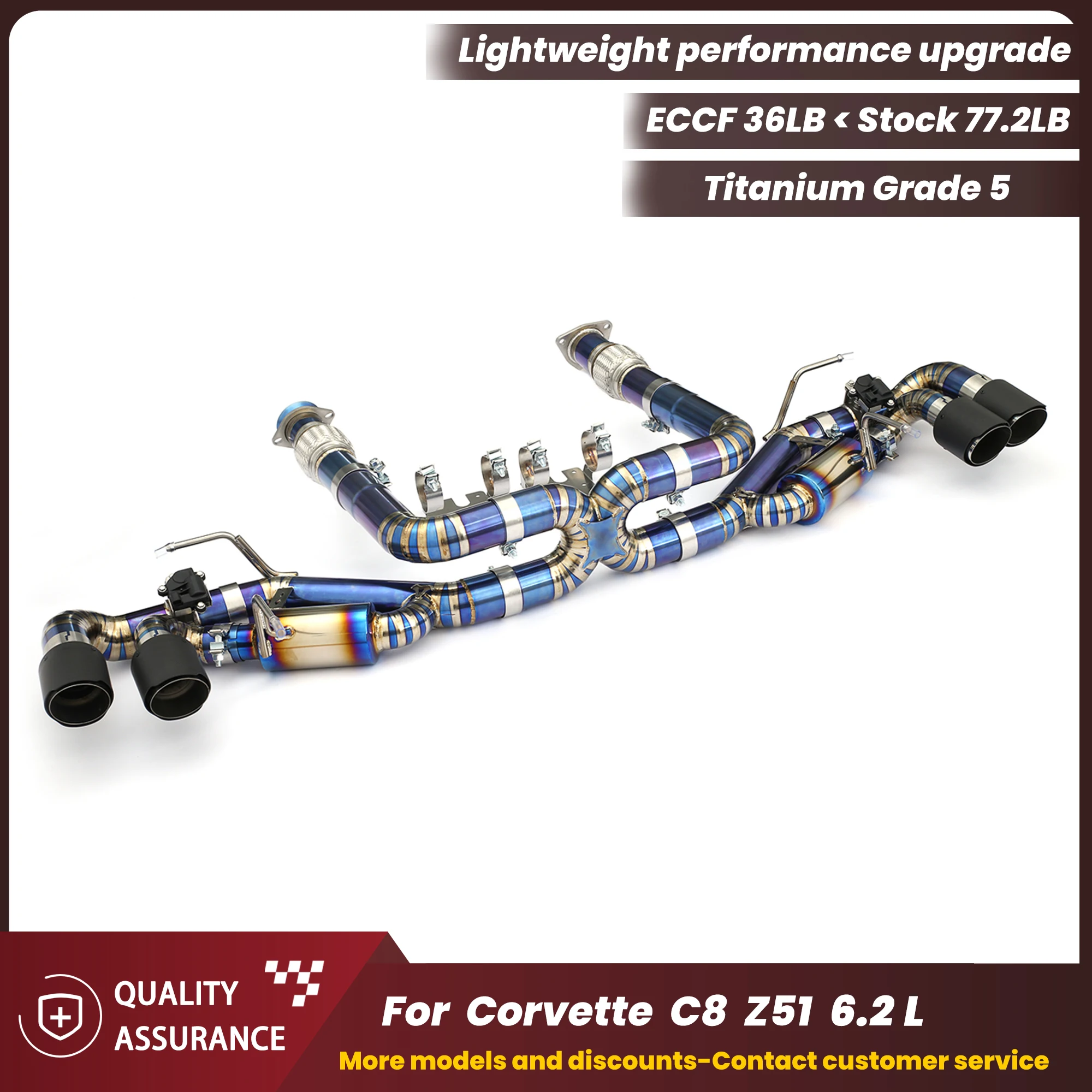 

ECCF Switchable Sound Titanium Catback Exhaust For Corvette C8 Aggressive Exhaust Sound Performance Upgrade Easy Installation