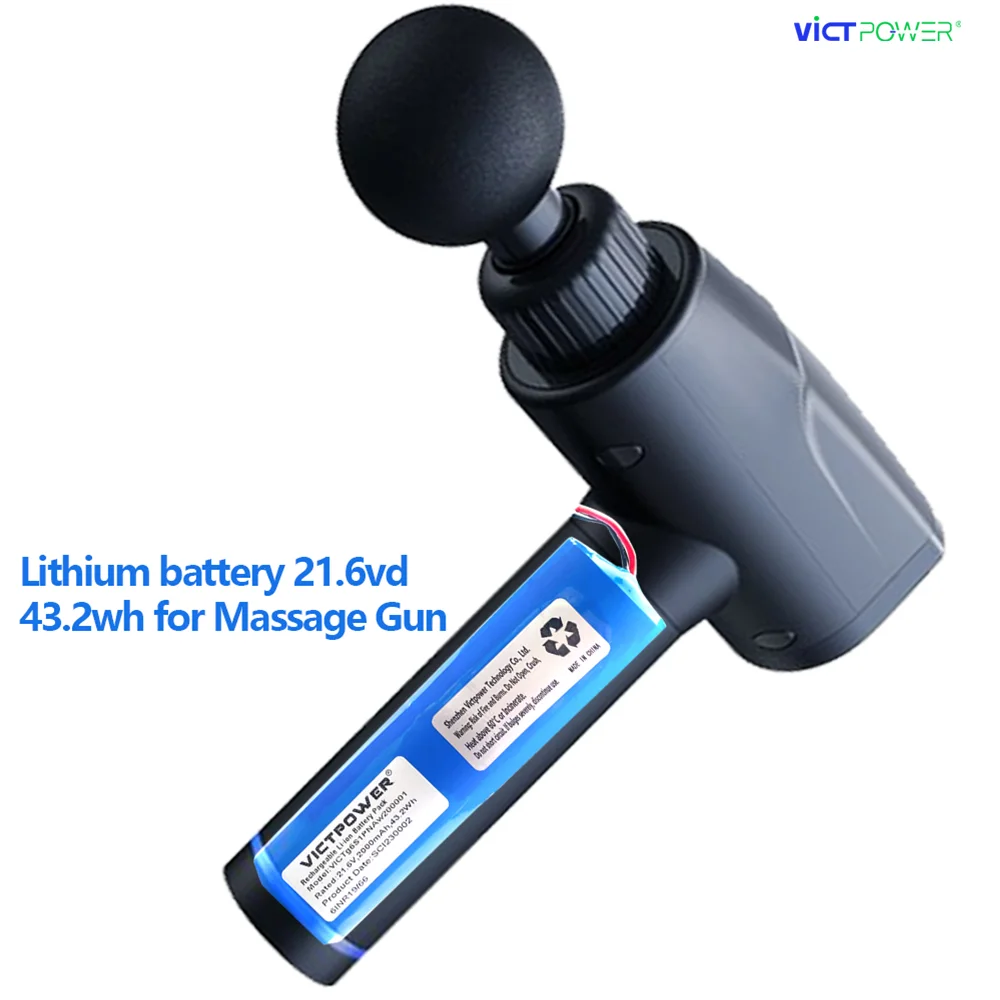 Victpower Factory Direct Rechargeable Battery Pack 21.6V 2000mAh 14.4V 2500mAh 43.2Wh Lithium Battery for Gun Massage