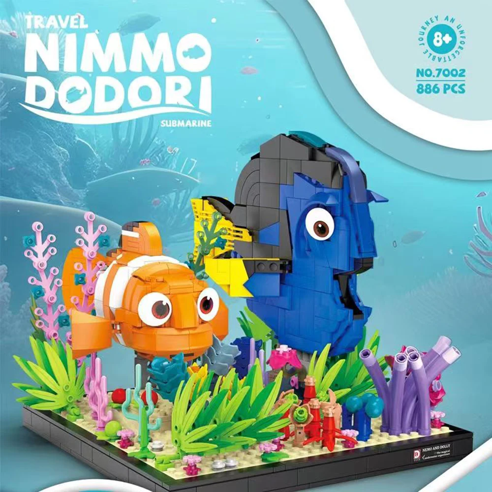 

886PCS Creative Travel Dodori Clownfish Nimmo Building Blocks MOC Education Bricks Toys Gift For Kids Children