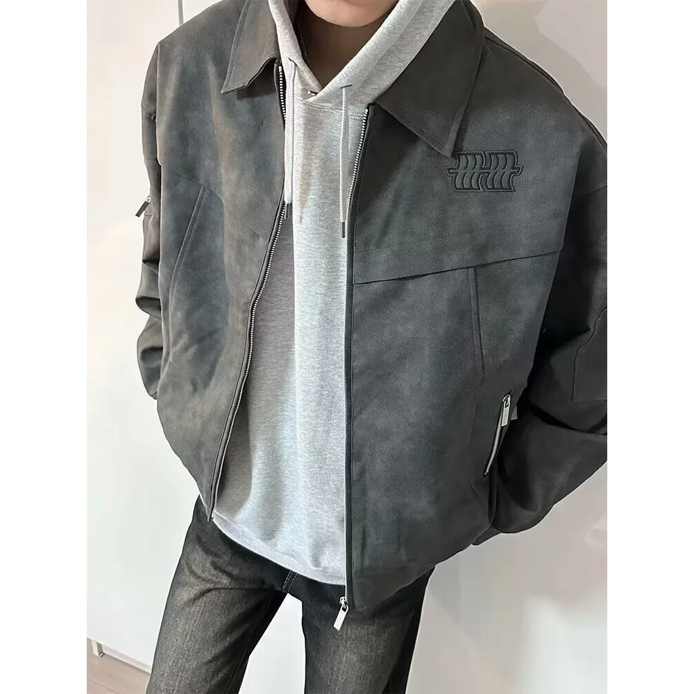 

Bla ort Casual Men's Denim Jaet Autumn Winter plus Size 250 Pou Workwear Coat Teenager Outdoor Polyester Fiber