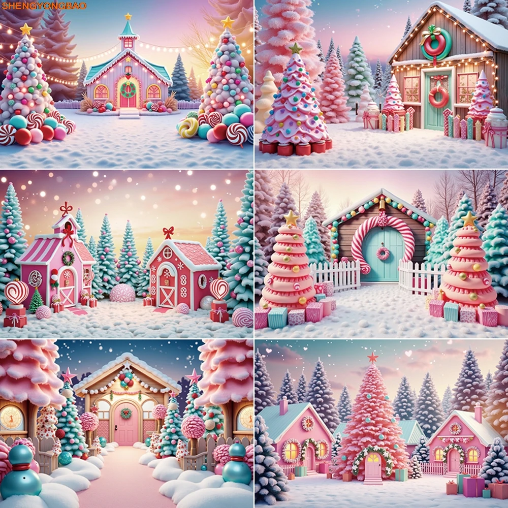 

2024 Christmas Photography Background Xmas Tree Room New Year Photozone Backdrop Children Studio Photozone Accessories