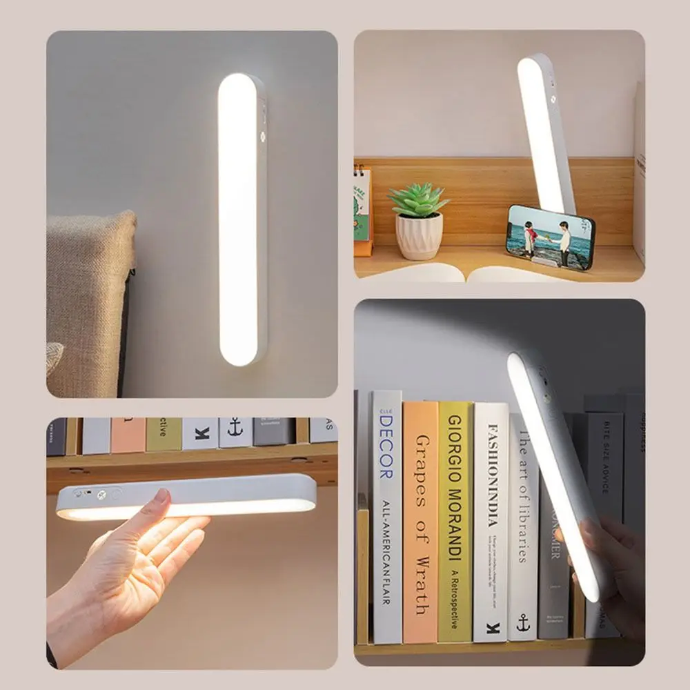 

3 Color LED Night Light Adjustable Angle Eye-care LED Light Bar No Wiring USB Rechargeable Desk Reading Lamp Household Use