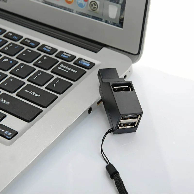 Mini rozdzielacz USB 3.0 z jednym na trzech, odpowiedni do laptopa PC, szybkiego odczytu dysku U, czarny