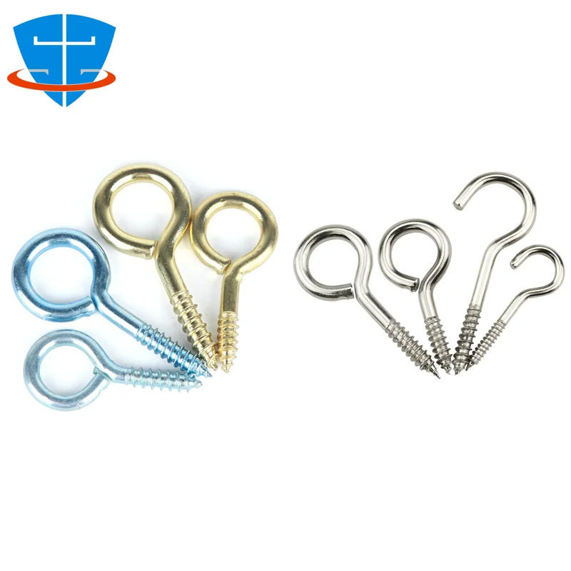 M1 M2 M3 M4 M5 M6 Blue Silver Copper Sheep Eye Nail Wood Self-tapping Screw Question Mark Hardware Light Ring Eyelet Iron Hook