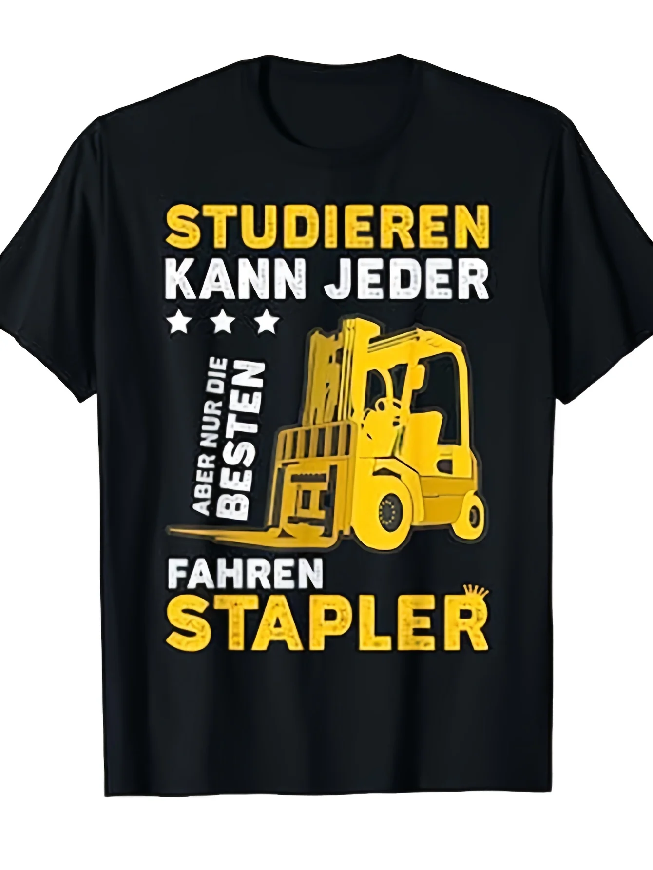 Men'S T-Shirt for Forklift Operators Motto: Anyone Can Learn But Only The Elite Can Operate A Forklift This Casual Crew Neck Tee