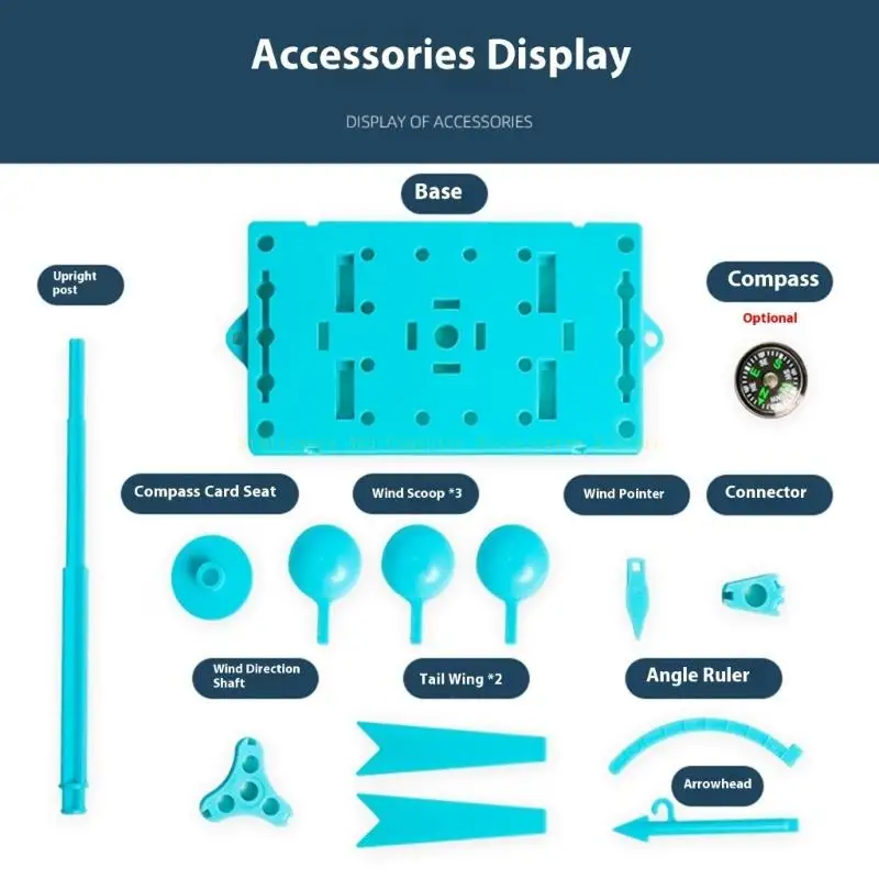DIY Wind Vane Model Educational Toy STEM Physics Teaching Aid Kids Plastic Science Toy For Classroom Home Use