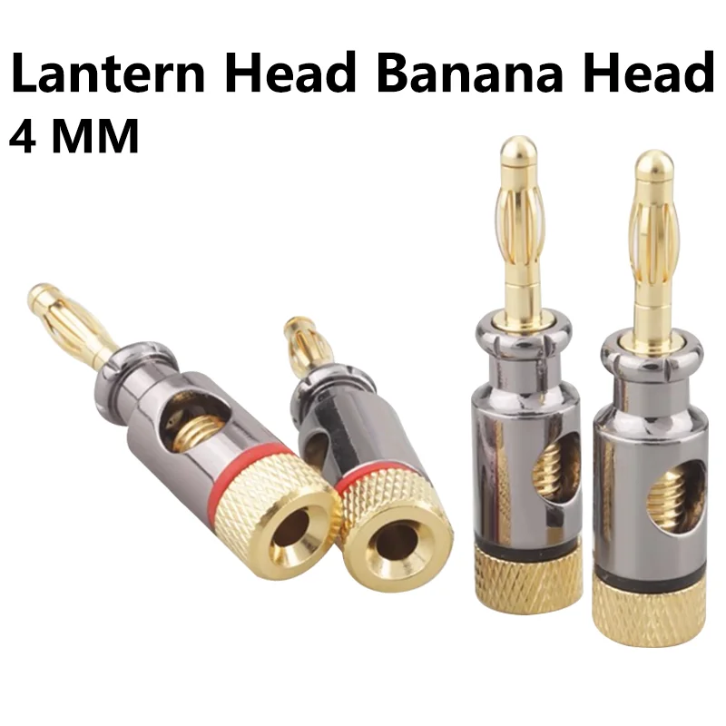 

8PCS 4mm Banana Plug Adapter Spiral Type Audio Copper Terminal Electronic Connector Screw Stereo Speaker
