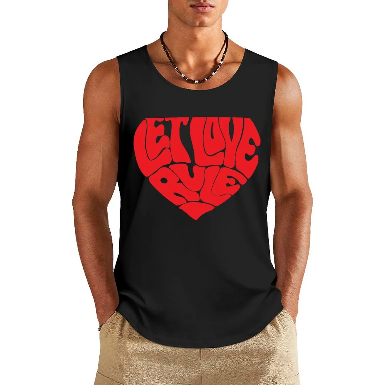 

Let Love Rule - Lenny Kravitz Tank Top gym accessories men T-shirt Men's gym Muscle fit Fitness men clothing