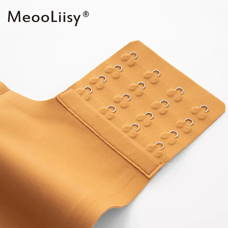 MeooLiisy Big Size Seamless Underwear Lady Minimizer Deep V Thin Cup Bras for Women Wireless Comfortable Lingerie C-F Cup