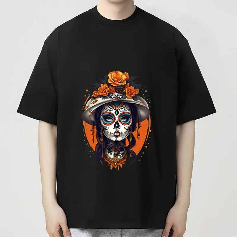 The dead in the coffin the living revel T Shirt Men Couple Combination Women Clothes Short Sleeve Collar Fashion Cotto