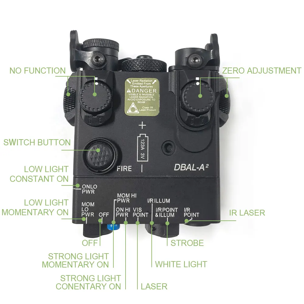 SOTAC GEAR DBAL-A2 Green Red IR Laser with Remote Switch Strategy Weapon DBAL A2 Airsoft Equipments Light Flashlight