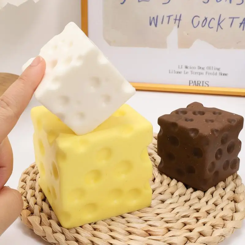 Stress Relieving  Cheese Decompression Soft Butter Soft Relief Squeeze Ball Simulated Soft Chocolate Relief Ball Ornament