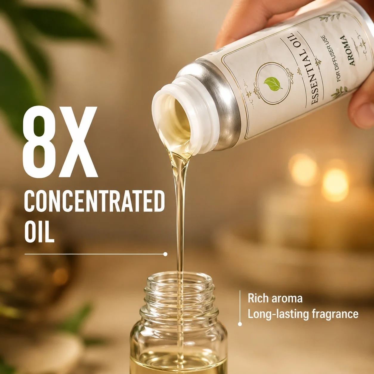 2Pcs 100ML Hotel Scent Essential Oil Luxury Fragrance Oil for Waterless Diffuser Scent Refill Home Bedroom Office Air Freshener