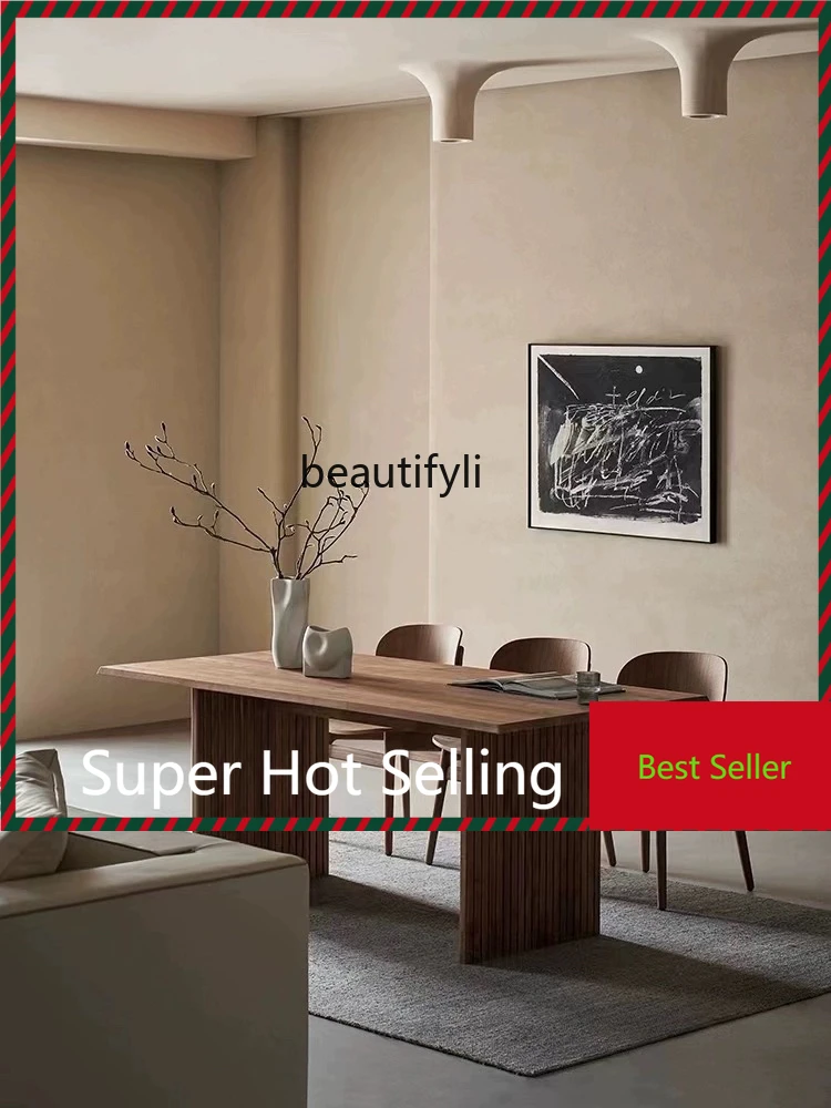 

G1218 Nordic Solid Wood Minimalist Dining Table Light Luxury Designer Long Table Creative Modern Desk Desk Log Workbench furnitu