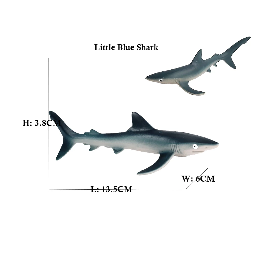子供のための海洋動物のアクションフィギュア,青とサメの動物のおもちゃ