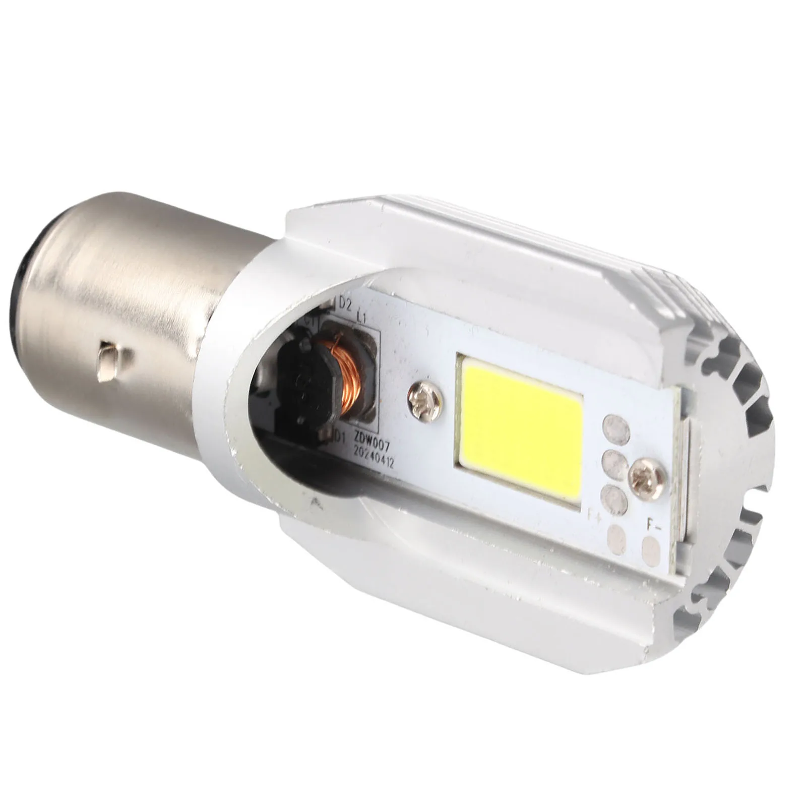 BA20D Motorcycle LED Headlight Blub High/Low Beam Light COB Scooter Head Lamp