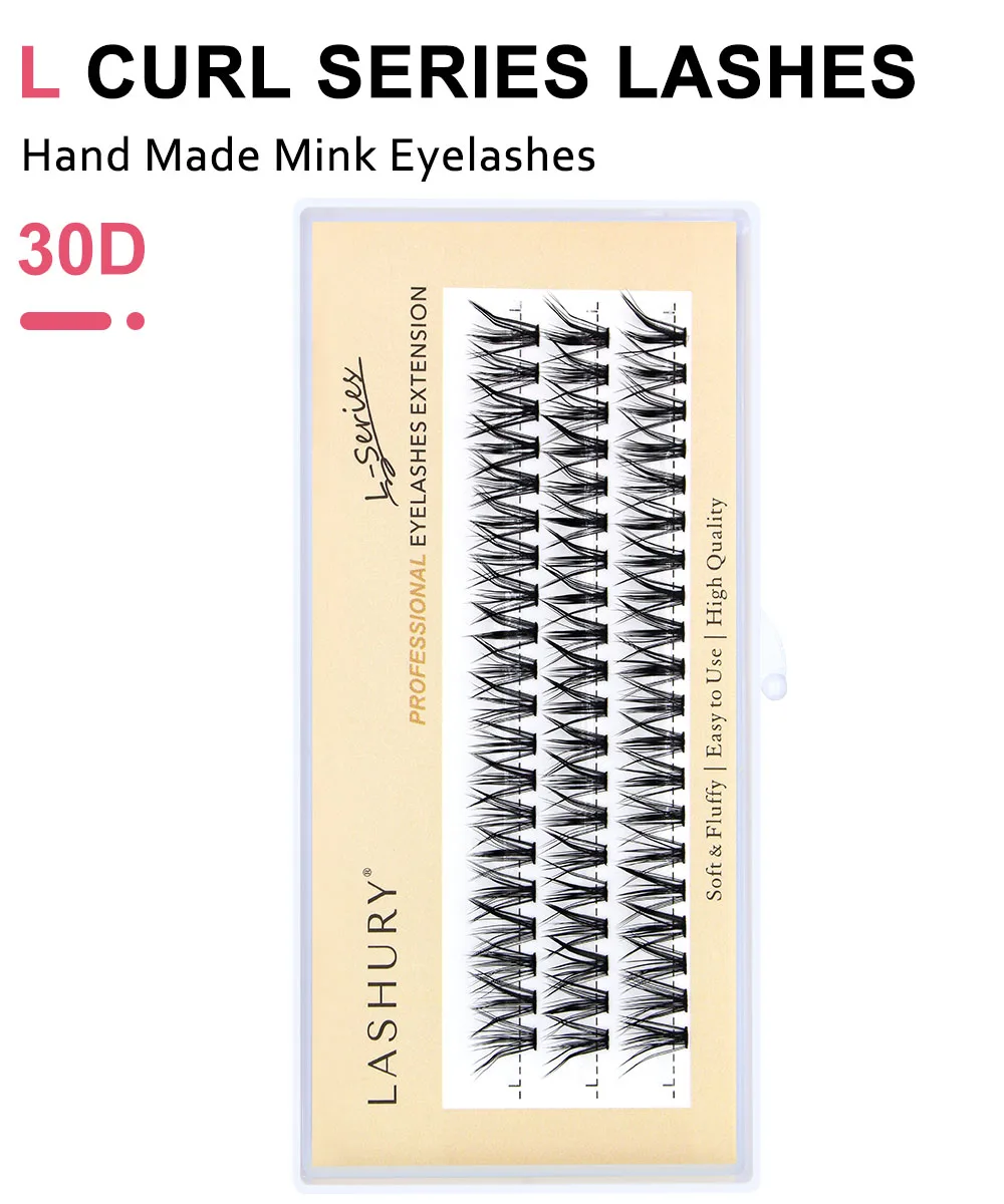 60 Stück 30D C/D/L Curl Cluster Wimpernverlängerung für einen Cat-Eye-Look, natürliche Einzelwimpern-Bündel, Make-up-Tool, Wimpern, Cilia – Detail 2
