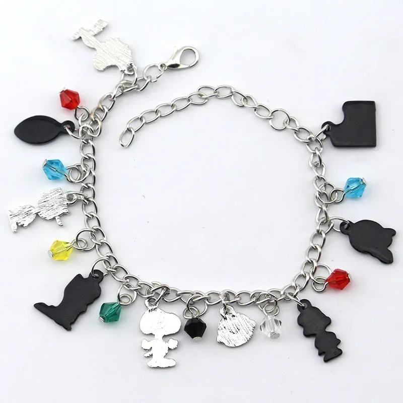 Snoopy Bracelet Cute Alloy Multi Combination Charm Pendant Chain Bracelets for Women Unisex Wrist Jewelry Trinket Birthday Gifts