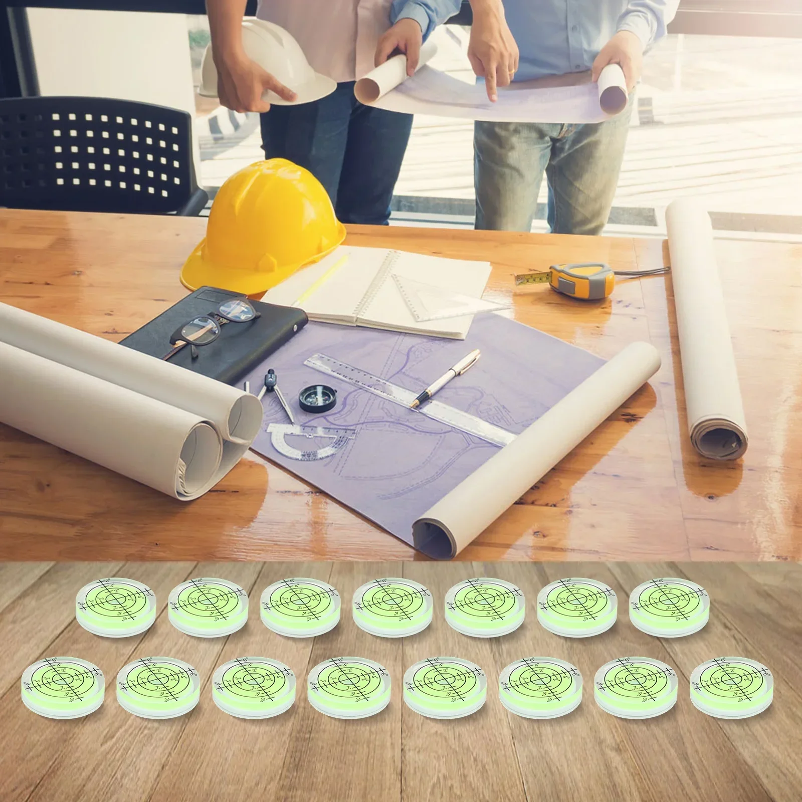 

15 шт. пузырьковый уровень 32 мм для регулировки размещения мебели, офисного оборудования и высокоточных измерений