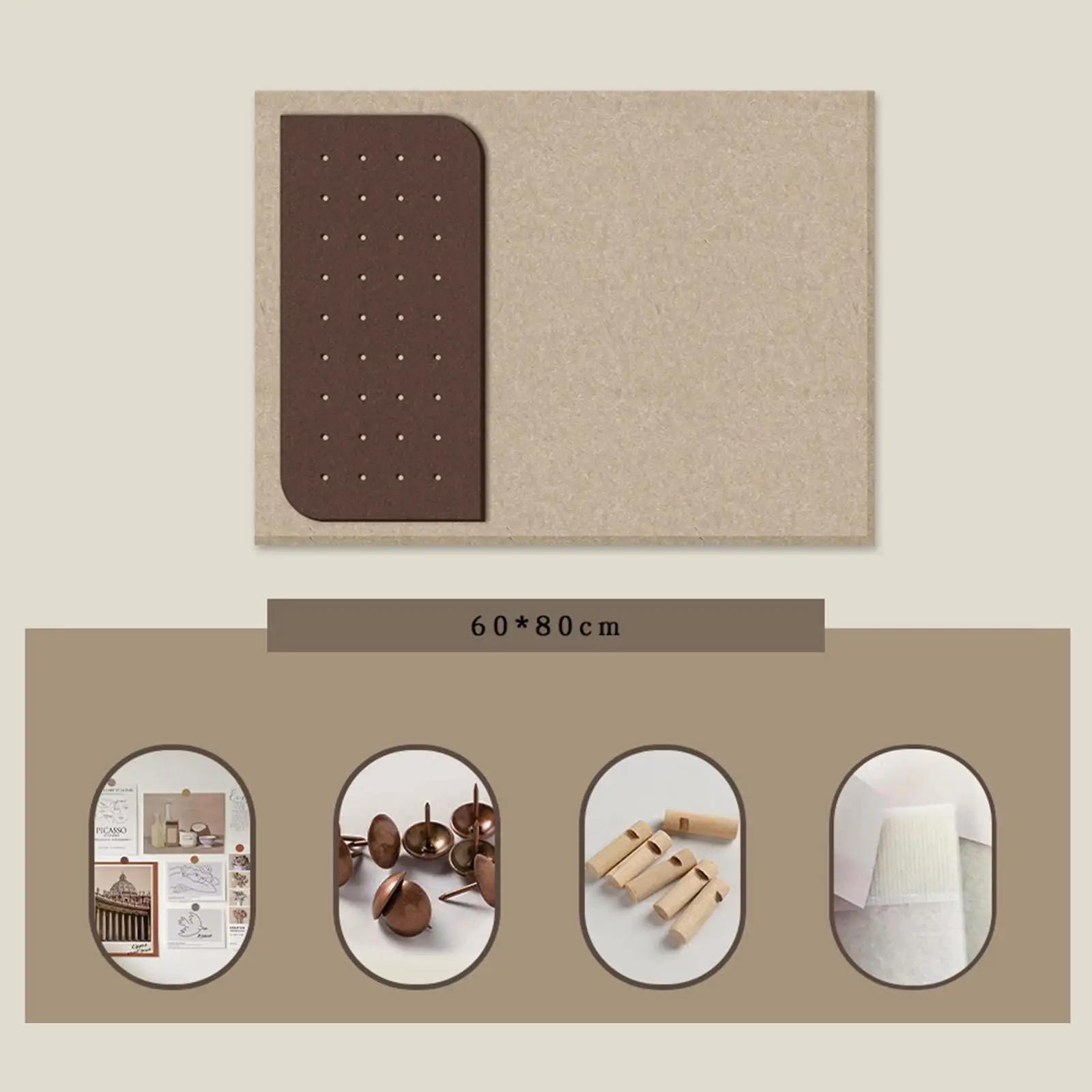 Cork Bulletin Board Message Tackboard Display Wood Rectangle Bulletin Board for Memo Notes Office Home