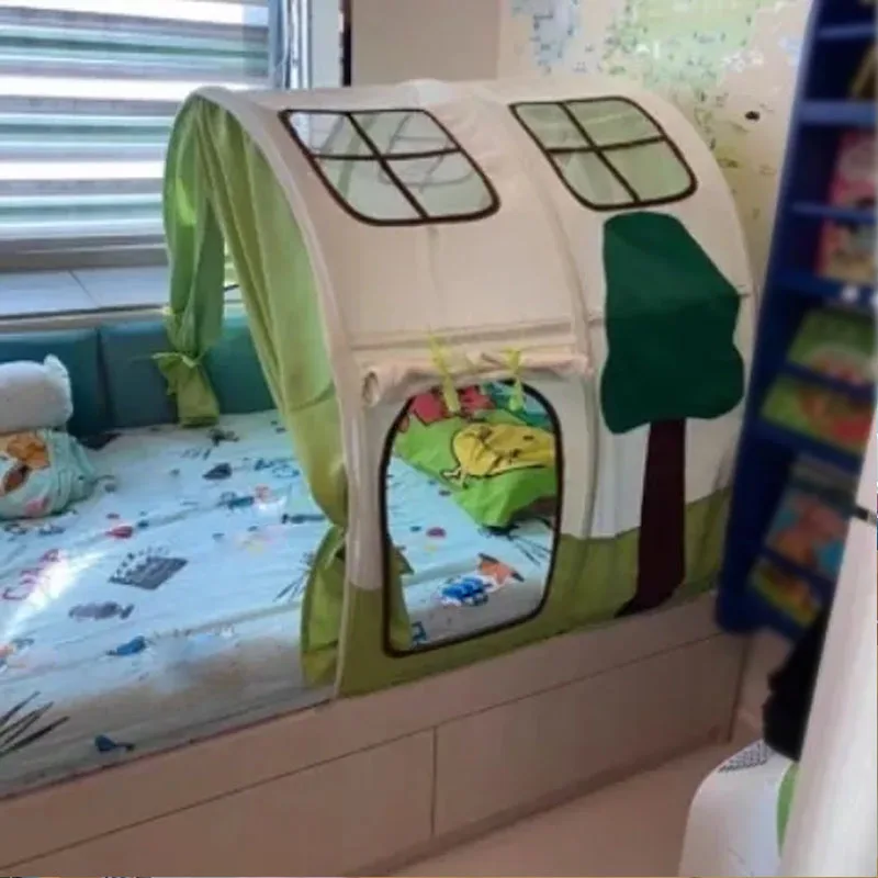 Cute Cartoon Pattern Bed Tent Toys Indoor Play House With Window Portable Light Blocking Bed Tent For Boys Girls