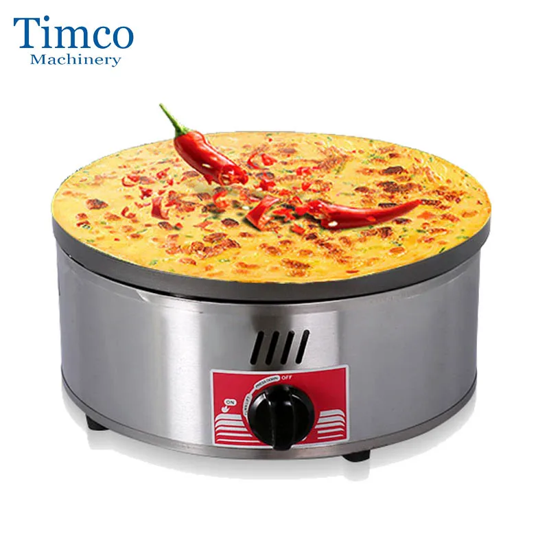 

TIMCO Round Crepe Maker 40cm Diameter Non Stick Crepe Machine Gas Electric Pancake Machine Frying Machine