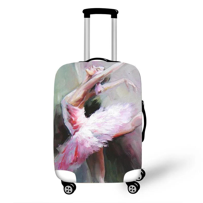 Funda de equipaje de chica de Ballet con pintura al óleo para viajar, Fundas protectoras de maleta de moda, funda de carro elástica