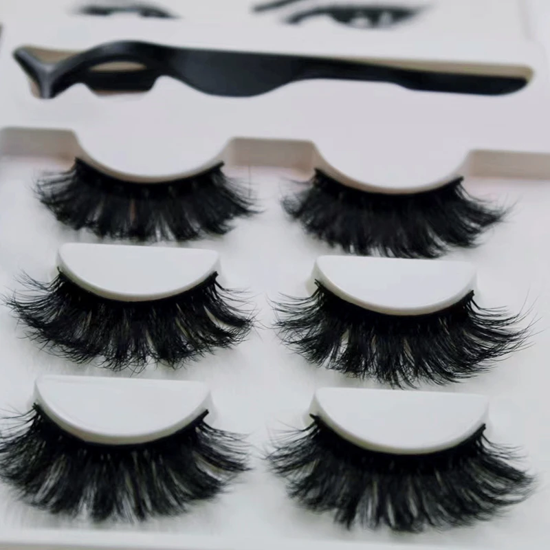 3 Pairs Of Magnetic Fried High Imitation Mink Hair Curly Thick False Eyelashes Sticky Eyeliner Pen Not Easy To Smudge Suit