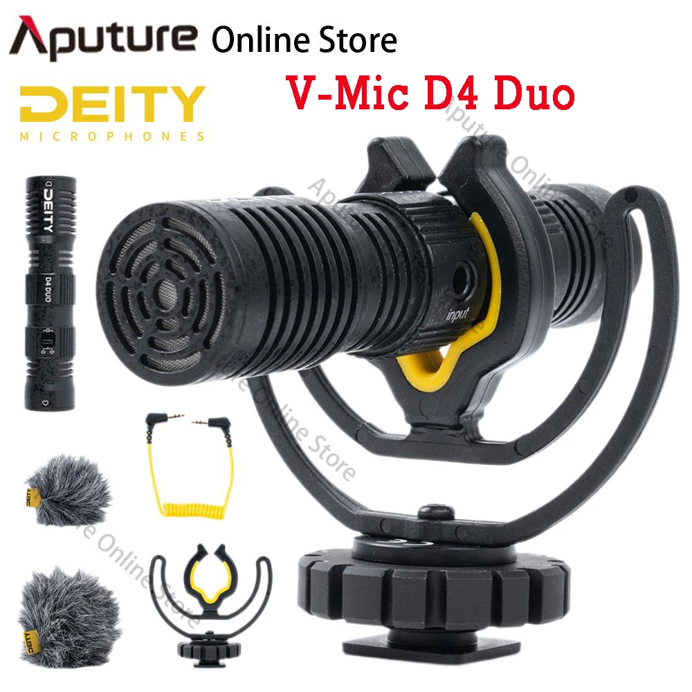 

Deity V-Mic D4 Duo Dual Head Capsule Microphone Dual Cardioid Mic TRS 3.5MM for Vlog Video Studio DSLR Camera Smart Phone