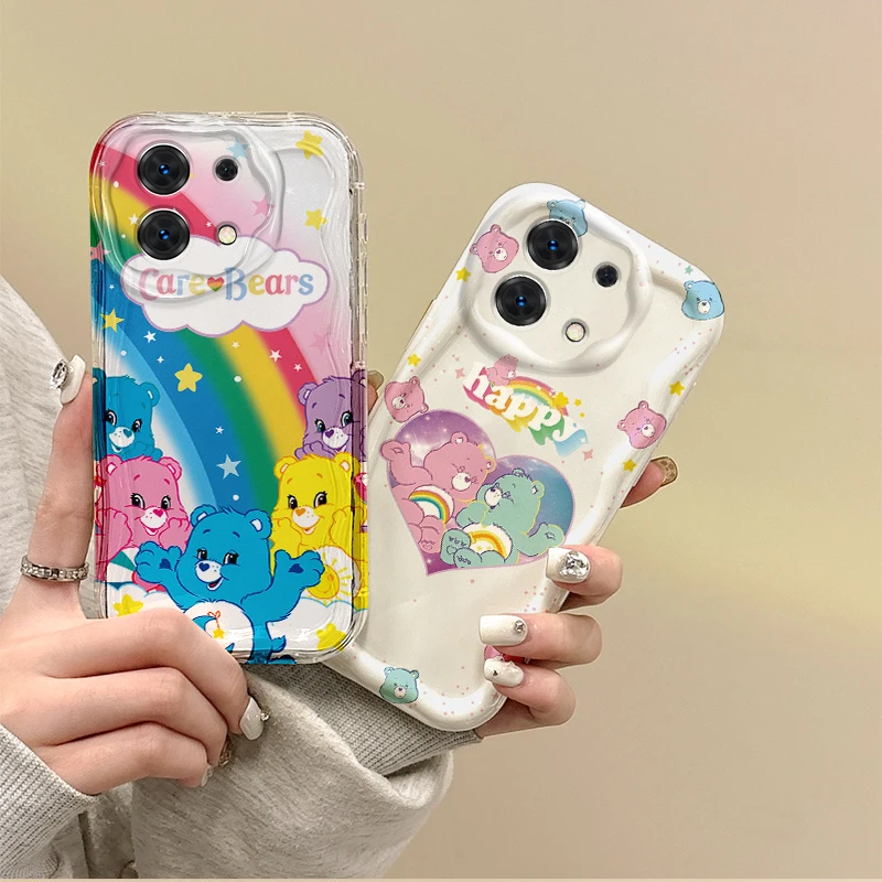 Cute Cartoon Care Bears Phone Case For Redmi Note 13 12 11 ProPlus 10 9 Pro 14C 13C 12C 11S 10A K70 Shockproof Transparent Cover