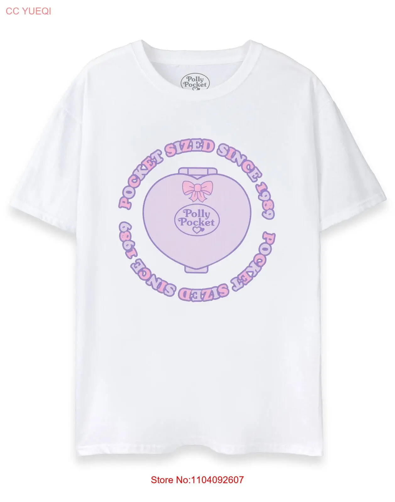 Polly Pocket White Pocket Sized Short Sleeved T-Shirt Womens