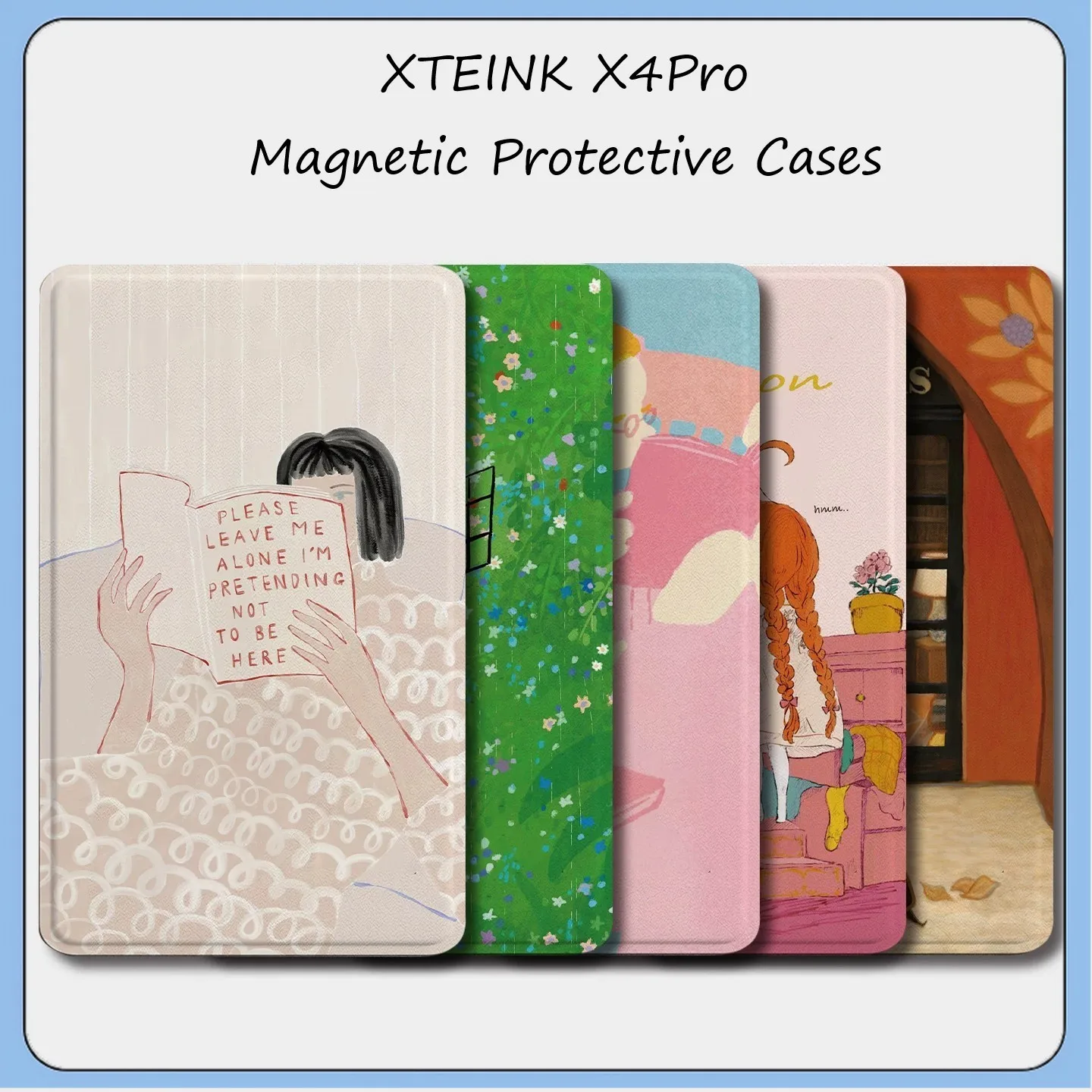 For XTEINK X4Pro E‑Reader Cases Protective Folio Case Cover Magnetic Detachable Removable Split Protective Slim Anti‑Scratch