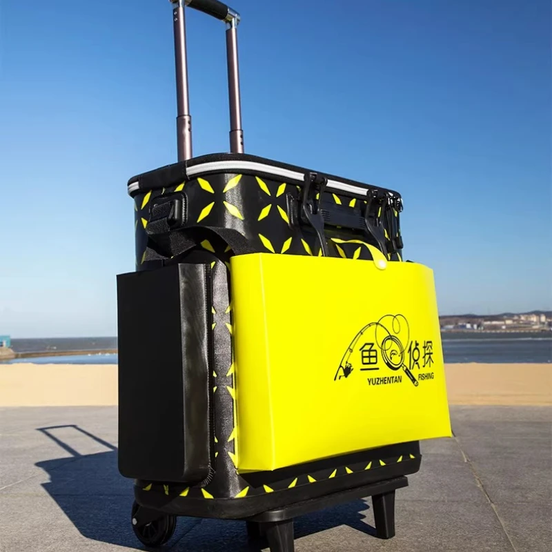 

Рыболовная тележка с большим ведром для живой наживки, утолщенный цельный аквариум с аэратором, портативное ведро с кислородным насосом для рыболовов