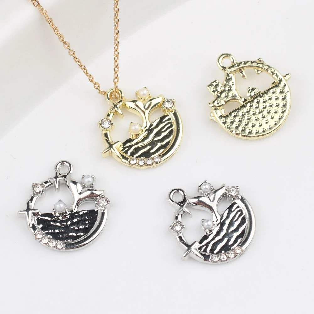 

10pcs Fashion Cute Round Fish Tail Shape Pendant Earring Necklace Bracelet Jewelry Making Accessories Handmade DIY Ornament Gift
