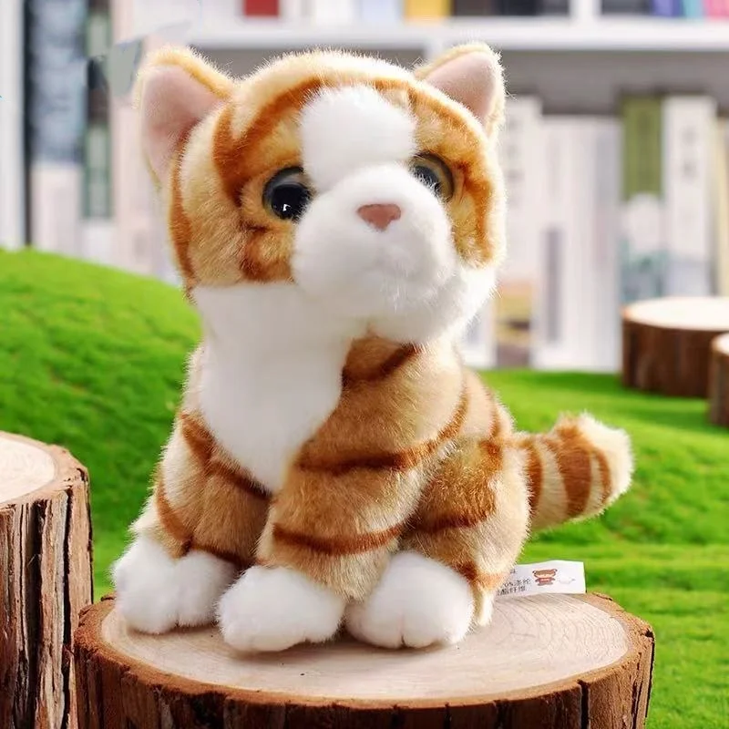

20cm Simulation Lifelike cat Plush Toy cute Soft cat Stuffed Animals doll Party props home sofa car decor ornament Birthday Gift
