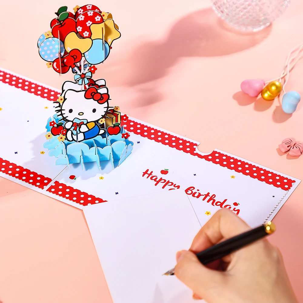 HelloKitty Greeting Card Anime Characters Birthday Greeting Cards With Envelope Kuromi Postcard Cinnamoroll Card Birthday Gifts